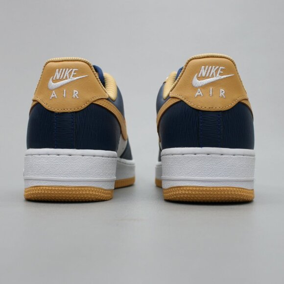 Nike Ladies 9.5 Air Force 1 AF1 Blue Gold/yellow White Shoes Sneakers AQ3778-994 - Picture 3 of 12